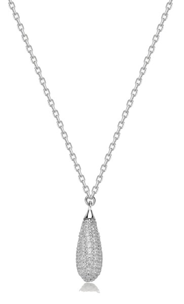 Brosway Strieborný náhrdelník so zirkónmi Tear Drop Infinite White Fancy FIW123