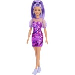 Barbie modelka 30 cm Žiarivé fialové šaty