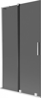 MEXEN/S - Velar L dvojkrídlová posuvná vaňová zástena 100 x 150, grafit, chróm 896-100-003-41-01