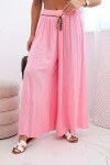 Dámske viskózové nohavice so širokými nohavicami candy pink UNI
