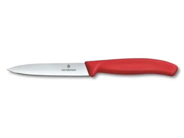 VICTORINOX Swiss Classic Kuchynský nôž 10 cm červená / rovné ostrie (6.7701.C1)
