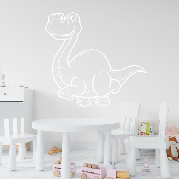 Veselá Stena Samolepka Brontosaurus Farba: bílá, Veľkosť: 80 x 76 cm