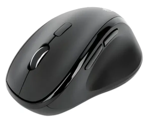 Manhattan Ergo čierna / Bezdrôtová myš / ergonomická / USB-A/C prijímač / 6 tlačidiel / 1600 DPI (190237)