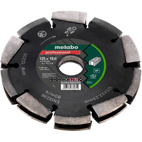 Metabo 628298000 drážkovacia fréza tvrdokov Dĺžka 175 mm Vonkajší Ø 125 mm 1 ks; 628298000