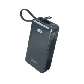 SBS 10000 mAh tmavo šedá / Powerbanka / 20 W / integrovaný kábel USB-C / LCD displej (TTBB10000LCDTCPD20B)