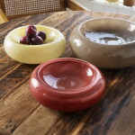 MADAM STOLTZ Sklenená miska Maroon Ø 26 cm