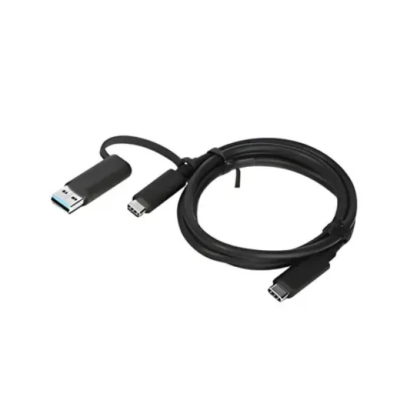 Lenovo Hybrid USB-C s USB-A kábel čierna / Kábel / 1x USB-C(M) / 1x USB-A(M) / 1 m / 100 W (4X90U90618)