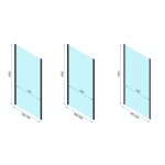 REA/S - Sprchový kút s posuvnými dverami Rapid Slide 150 a pevnou stenou 80 KPL-09868