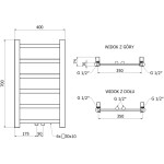 MEXEN - Bolt vykurovací rebrík/radiátor 700 x 400 mm, 165 W, biela W126-0700-400-00-20