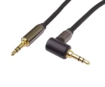PremiumCord Jack 3,5mm - Jack 3,5mm zahnutý 90 ° / Prepojovací audio kábel / stereo / tienený / 1,5 m (kjqmm015-90)