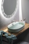 ISVEA - INFINITY OVAL keramické umývadlo na dosku, 60x40cm, zelena mint 10NF65060-2T