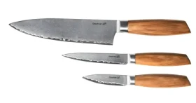 G21 Gourmet Damascus Sada nožov zebrawood / Sada nožov / 3 ks / Damaskové ostrie / Rukoväť zebrawood (NB-P2669-3PCS)