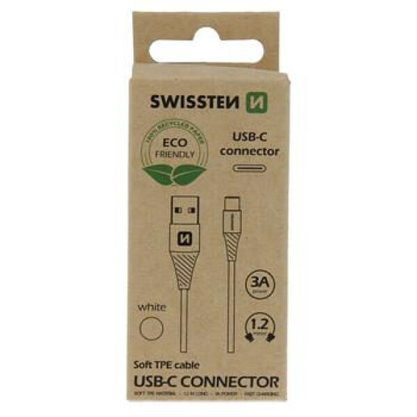 SWISSTEN dátový kábel USB - USB-C 1.2m biela (ECO BALENIE) (71503301ECO)