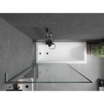 MEXEN/S - Next L vaňová zástena FIX 100 x 150, čierna vzor, grafit kartáčovaná 895-100-000-03-70-66