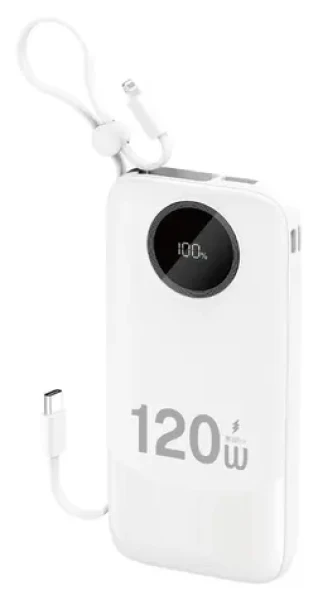 Dudao K13 biela / Powerbanka / 10000 mAh / integrovaný kábel