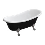 OMNIRES - ATENA COMFORT M+ voľne stojaca vaňa, 168 x 76 cm, biely/čierny lesk ATENA168BCP