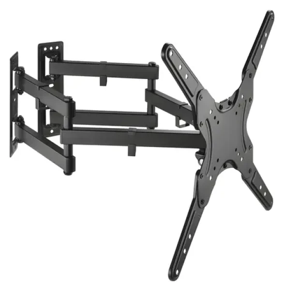 Equip čierna / Nástenný držiak pre TV / 23-55" / do 45 kg / výsuvné rameno, 6 kĺbov / VESA 400x400 (650328)