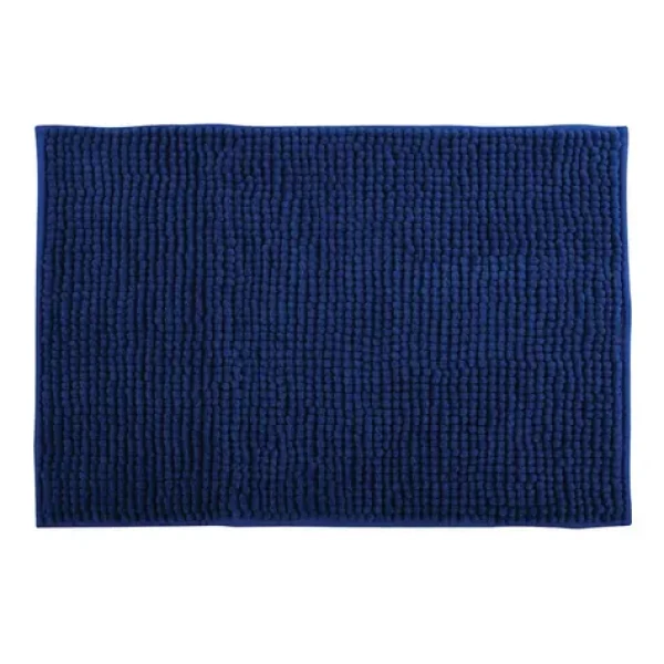 MSV CHENILLE tmavo modrá / Kúpeľňová predložka / mikrovlákno / protišmyková / 50 x 80 cm