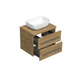 Kúpeľňová skrinka s krycou doskou SAT Cube Way 60x47,5x46 cm dub Hickory CUBE461603DH45 CUBE461603DH45