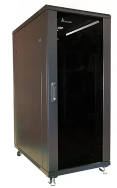 Extralink Rack skriňa 37U čierna / Stojanový rozvádzač / 600 x 600 mm / nosnosť 600 kg / sklenené dvere (EX.14428)