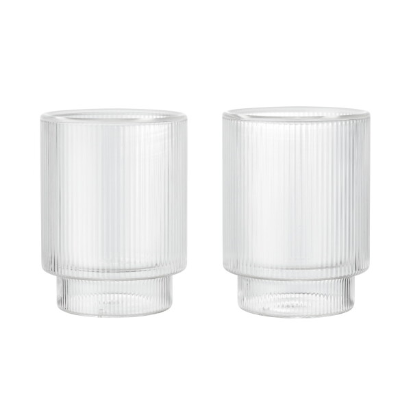 Ferm Living Sklenice Ripple Thermal 220 ml – set 2 ks