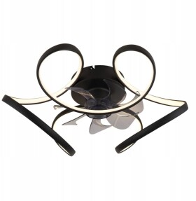 Reality LED fan lamp GLOBO LORIS, 30W, 3000-6000K, 4000lm, o56x21cm, black, with remote control