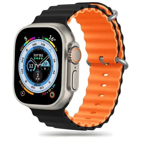 Tech-Protect IconBand Pre oranžovo-čierna / Remienok pre Apple Watch / 42/44/45/49 mm