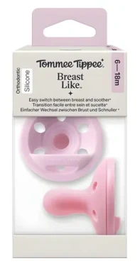 Tommee Tippee Cumlík Breast-like silikónový, Girl / 6-18 mesiacov / 2 ks / bez BPA