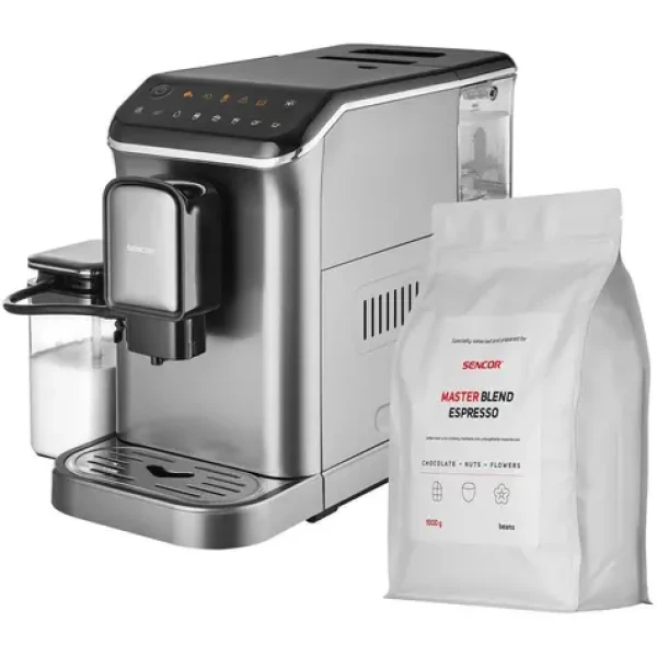 Sencor SES 8000BK čierna / Automatický kávovar / 20 bar / 1350 W / set s 1 kg kávy (2050002113206)
