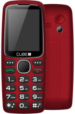 CUBE1 S300 Red / CZ distribúcia / 2.4 / Rádio / Dual SIM / 1.3MPx / Pamäťová karta / červená (CUS300RE)