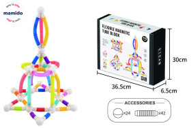 Mamido Mamido Flexibilná magnetická stavebnica Tube Block Pro Max 66 dielov