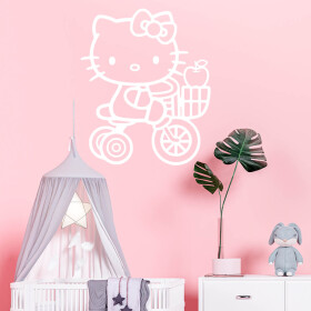 Veselá Stena Samolepka Mačička Hello Kitty Farba: bílá, Veľkosť: 80 x 66 cm