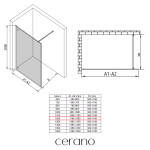 CERANO - Sprchová zástena Walk-in Moreli Ľ/P - 8 mm - čierna matná, transparentné sklo - 120x200 CER-417620