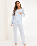 Pyžamo Regina 717 long/ 2XL-3XL Z25/26 dámske modrá XXL
