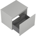 MEXEN/S - Rivel kúpeľňová skrinka pod umývadlo 60 cm s doskou, 1 šuplík, reliéf, šedá mat 91A20-06047-1-BFC62