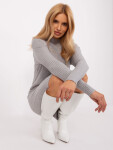 Dámske pletené šaty PM SK PM319.19 Sivá - FPrice M/L smetanová