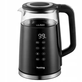 Huslog Rýchlovarná kanvica s displejom čierna / 2200W / 1.7 L / teplota 70 - 100 ° C / plast a sklo (KAT00122)