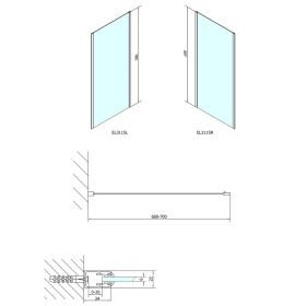 POLYSAN - EASY sprchová bočná stena 700, číre sklo EL3115