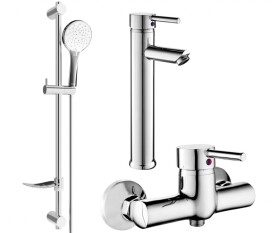 MEXEN/S - Lua DF74 Set umývadlové a sprchové batérie s príslušenstvom, chróm 72814DF74-00