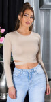 Sexy Koucla Crop Top with Cut Outs and long sleeves Einheitsgroesse