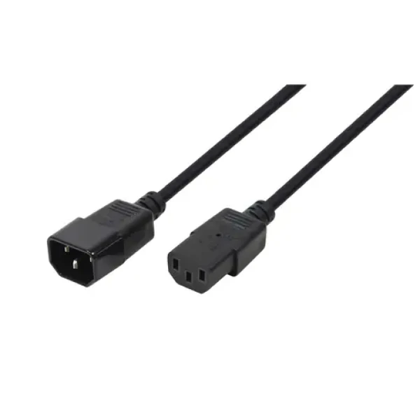 LogiLink CP091 čierna / Predlžovací napájací kábel / IEC C14 (M) - C13 (F) / 1,8 m / 10/16 A (CP091)