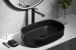 ISVEA - INFINITY OVAL keramické umývadlo na dosku, 55x36cm, matna čierna 10NF65055-2N
