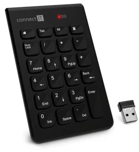 CONNECT IT NumCALC bezdrôtová numerická klávesnica čierna (CKB-0062-BK)
