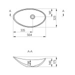 SAPHO - ROSSETA umývadlo na dosku 56,4x32,3cm, liaty mramor, biela RS564