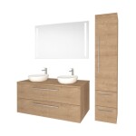 Mereo Bino, kúpeľňová skrinka s keramickým umývadlom 121 cm, dub Arlington CN623