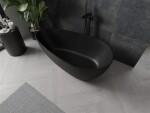 MEXEN - Palermo voľne stojaca vaňa z liateho mramoru 150 x 78, čierna mat 57211507870