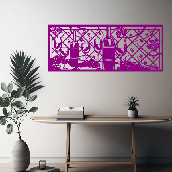 Veselá Stena Samolepka Vinná réva Farba: fialová, Veľkosť: 60 x 23 cm