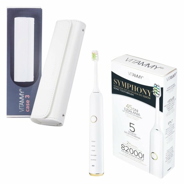 VITAMMY SYMPHONY Sonická zubná kefka s elegantným púzdrom, biela + biele púzdro