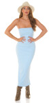 Sexy Koucla Basic Bandeau Maxidress with slit babyblue Einheitsgroesse