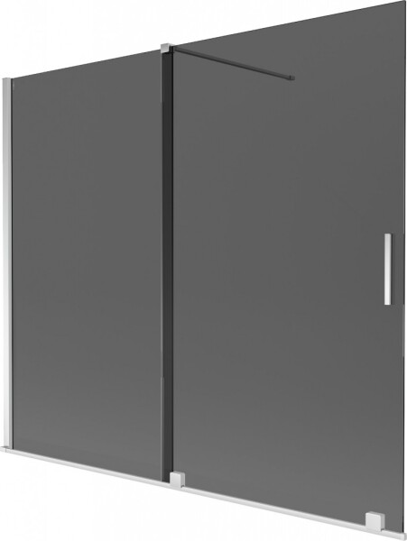 MEXEN/S - Velar dvojkrídlová posuvná vaňová zástena 180 x 150, grafit, chróm 896-180-000-41-01